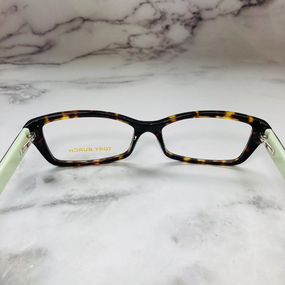 Tory Burch Rectangular Tortoise Brown & Green Mint Eyeglasses Frames NWOT main image 7